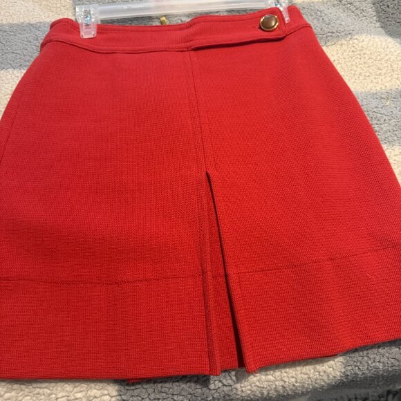 Tory Burch X Bergdorf Goodman Coral/Orange Brown Linen Pleated Mini - Picture 1 of 12